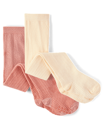 Girls Stitched Tights 2-Pack - Little Essentials