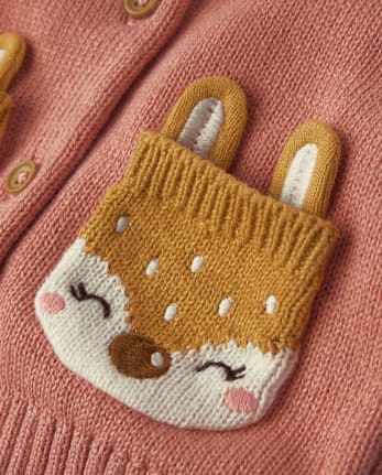 Girls Applique Crochet Deer Hoodie - Homegrown by Gymboree