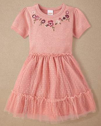 Girls Embroidered Floral Tutu Dress - Highland Hills