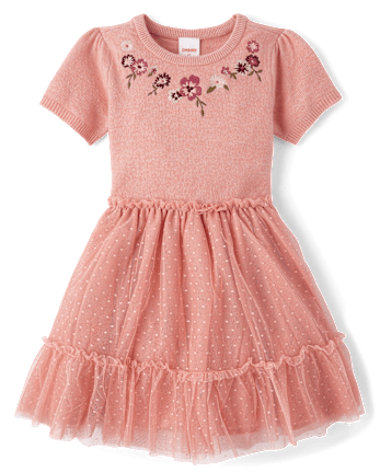 Robe tutu fleurie brodée pour fille - Highland Hills