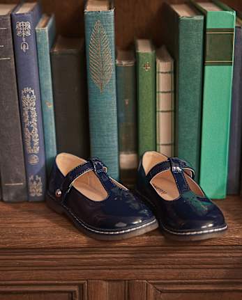Girls Perforated T-Strap Mary Jane Shoes - Campus Cuties