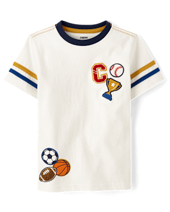 Boys Embroidered Varsity Top - Campus Cuties