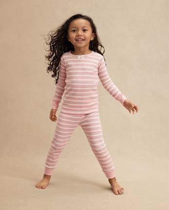 Pyjama thermique ajusté à rayures pour fille - Gymmies