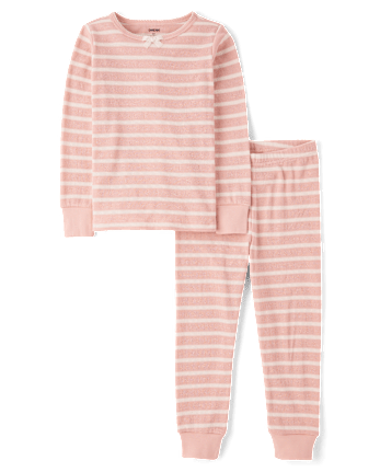Girls Striped Snug Fit Thermal Pajamas - Gymmies