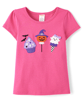 Girls Embroidered Halloween Dessert Top - Halloween