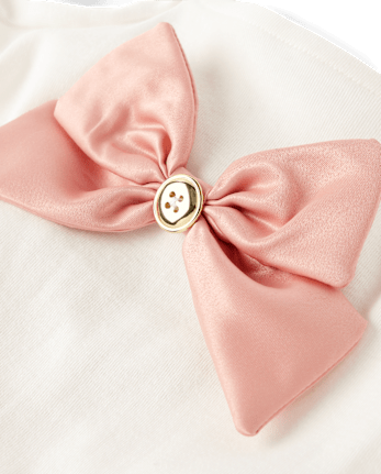 Girls Oversized Bow Puff Sleeve Top - Campus Cuties