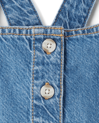 Girls Embroidered Butterfly Denim Jumper - Fall Celebrations