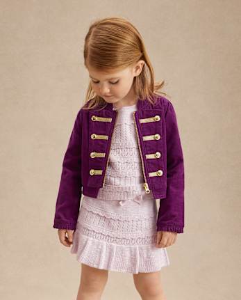 Veste boutonnée en velours côtelé pour fille - Magical Meadows