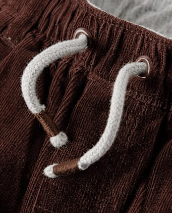 Boys Corduroy Pull On Roll Cuff Pants - Little Essentials