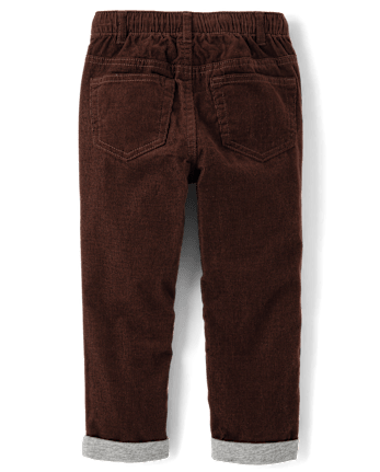 Boys Corduroy Pull On Roll Cuff Pants - Little Essentials