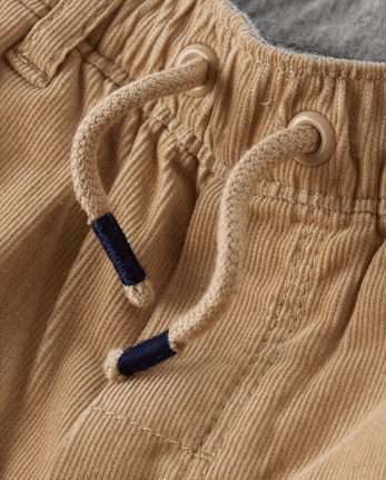 Boys Corduroy Pull On Roll Cuff Pants - Little Essentials