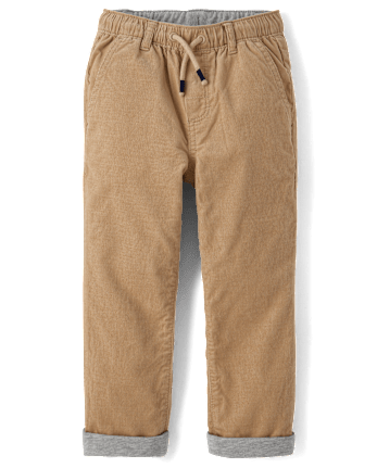 Boys Corduroy Pull On Roll Cuff Pants - Little Essentials