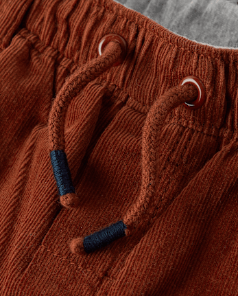 Boys Corduroy Pull On Roll Cuff Pants - Little Essentials