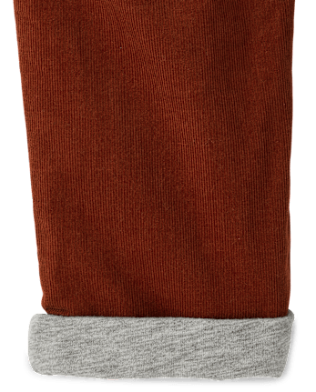 Boys Corduroy Pull On Roll Cuff Pants - Little Essentials