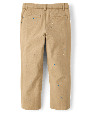 Kids Paint Splatter Relaxed Chino Pants - Campus Cuties