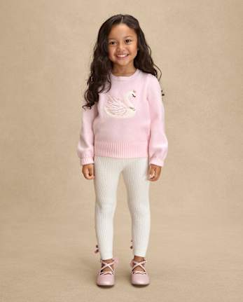 Girls Lace Up High Rise Sweater Leggings - On Pointe
