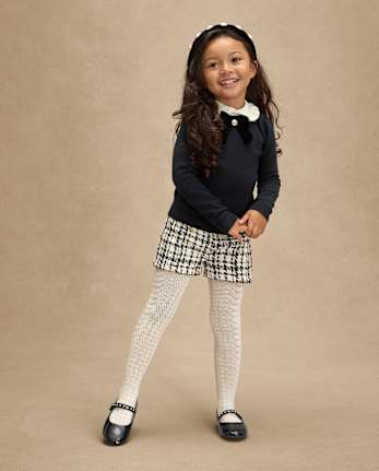 Girls Bow Peter Pan Sweater - Petit Paris