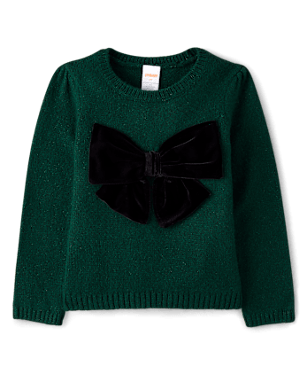 Girls Oversized Bow Sweater - Royal Christmas