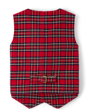 Boys Plaid Vest - Royal Christmas
