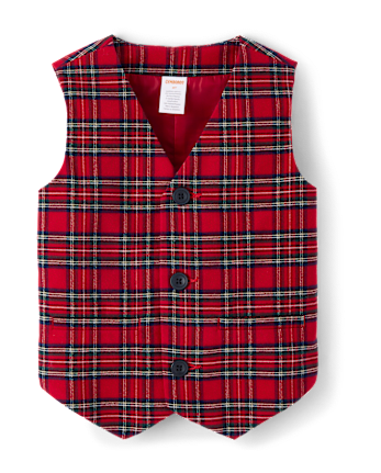 Boys Plaid Vest - Royal Christmas