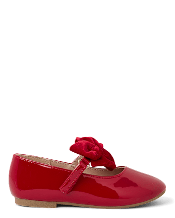 Girls Bow Ballet Flats - Royal Christmas