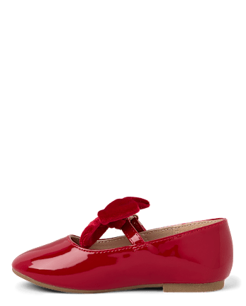 Girls Bow Ballet Flats - Royal Christmas