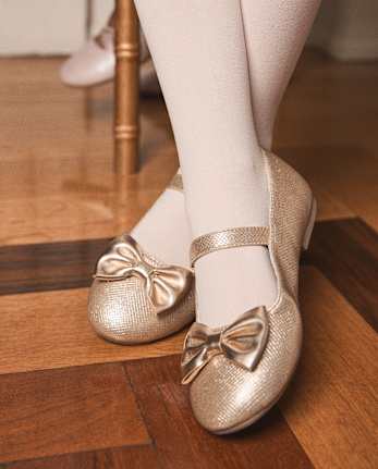 Girls Sequin Bow Ballet Flats - Royal Christmas