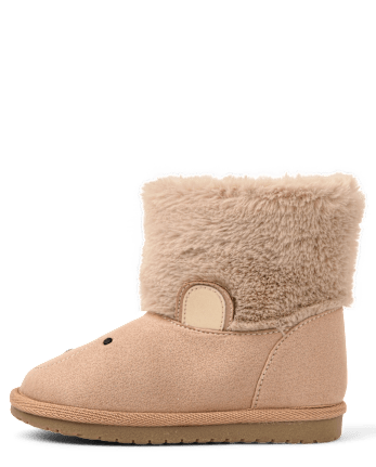 Kids Embroidered Bear Chalet Boots - First Frost