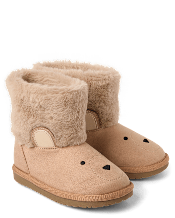 Kids Embroidered Bear Chalet Boots - First Frost
