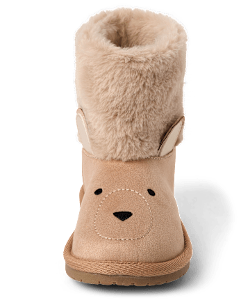 Kids Embroidered Bear Chalet Boots - First Frost