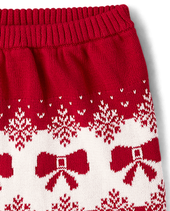 Girls Bow Fairisle Sweater Skirt - Royal Christmas