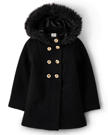 Girls Hooded Coat - Royal Christmas