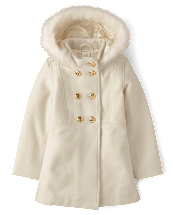 Girls Hooded Coat - Royal Christmas