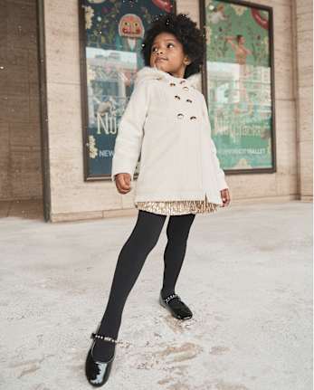 Girls Hooded Coat - Royal Christmas