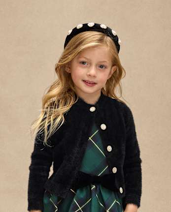 Girls Heart Charm Headband - Royal Christmas