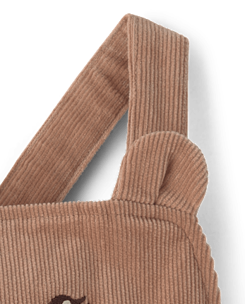 Girls Applique Bear Corduroy Jumper - First Frost
