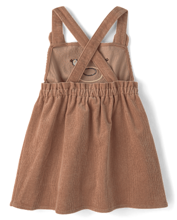 Girls Applique Bear Corduroy Jumper - First Frost