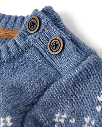 Boys Fairisle Cable Knit Sweater - First Frost