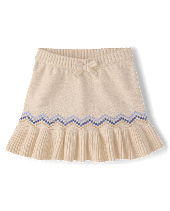 Girls Fairisle Peplum Sweater Skirt - First Frost