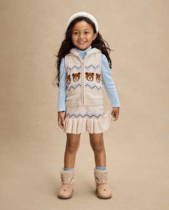 Girls Fairisle Peplum Sweater Skirt - First Frost