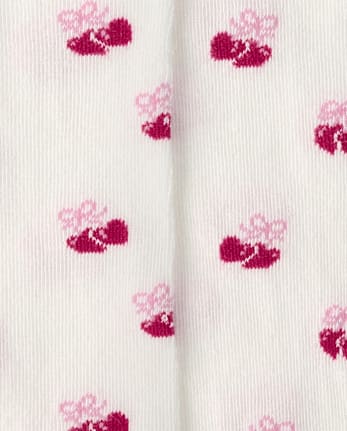 Girls Heart Cherry Cable Knit Tights 2-Pack - Mon Cheri
