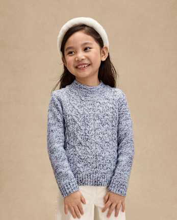 Girls Stitched Mock Neck Sweater - First Frost
