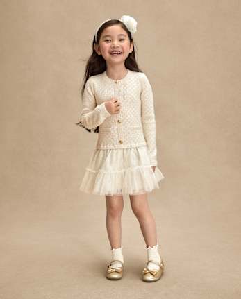 Girls Faux Pearl Sequin 3-Piece Hair Set - Royal Christmas