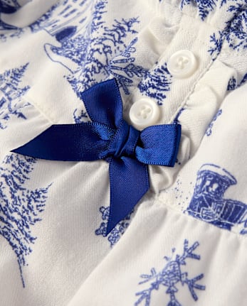 Girls Winter Toile Flannel Nightgown - Gymmies
