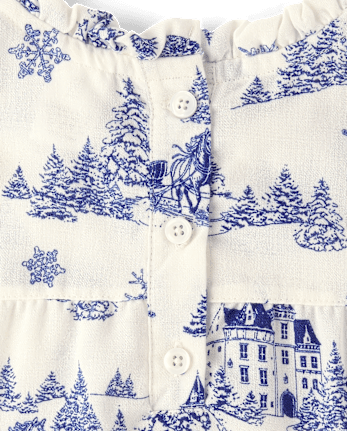 Girls Winter Toile Flannel Nightgown - Gymmies