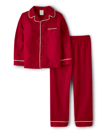 Kids Contrast Flannel Button Front Pajamas - Gymmies