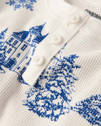Pyjama Henley en coton ajusté pour enfant, motif toile d'hiver - Gymmies