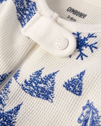 Baby Winter Toile Snug Fit Thermal Footed One Piece Pajamas - Gymmies
