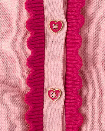Gilet pour fille avec application cœur cerise - Mon Cheri