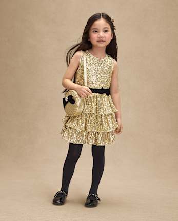 Girls Glitter Bow Round Bag - Royal Christmas